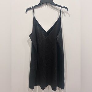 Elegant Black Cheetah Print Slip Dress